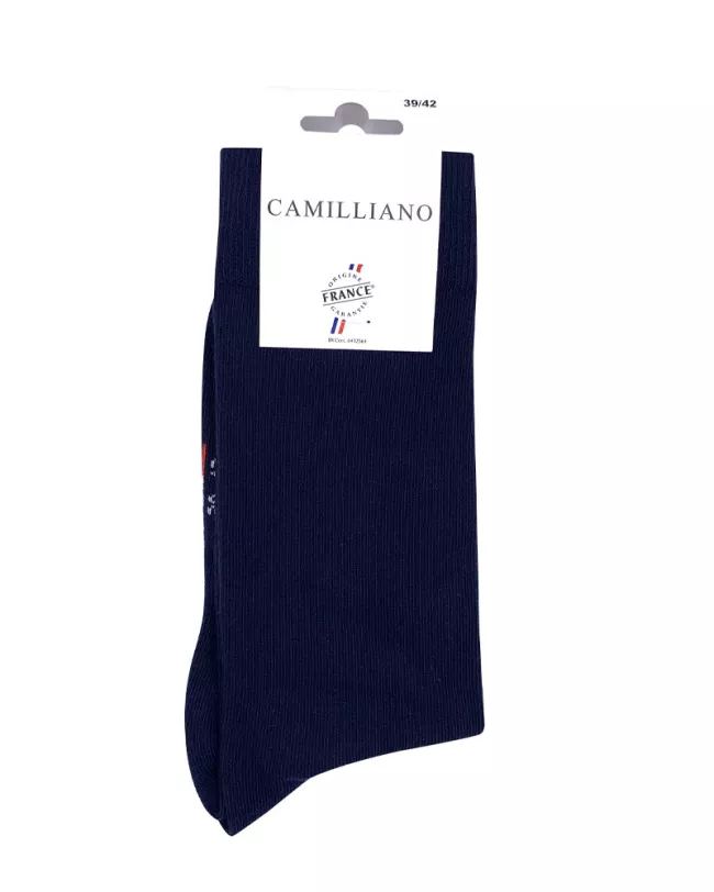 Chaussettes Bleu Marine Made in France en Coton Bio • Pack de 4 paires • Camilliano