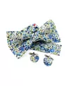 Coffret Noeud Papillon en tissu fleuri liberty • Camilliano